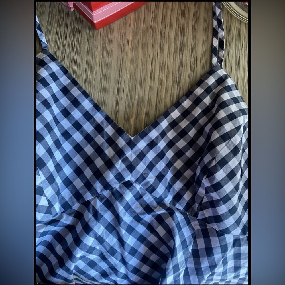 .J. Crew Spiro Tiered Gingham Cotton- Poplin Midi Dress Ruffle Sz 6 - Picture 7 of 14